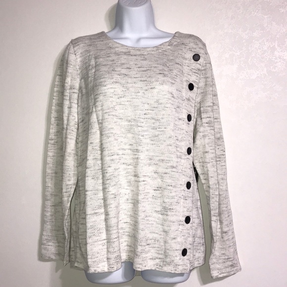 Nic + Zoe Melange Knit Snap Sweater XXL - Picture 3 of 6